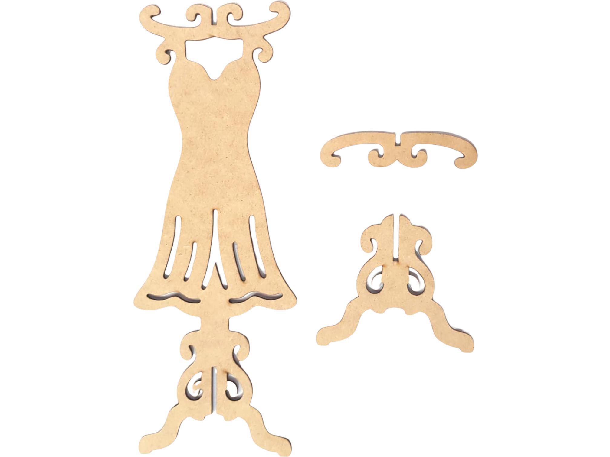 Miniatura Porta Colar Suporte Jóias Bijuterias Mod Vestido Expositor