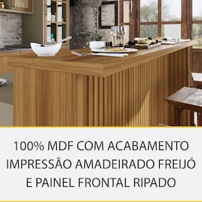 Miniatura Painel de Ilha Nesher em MDF 15mm - 200cm de largura – Nature