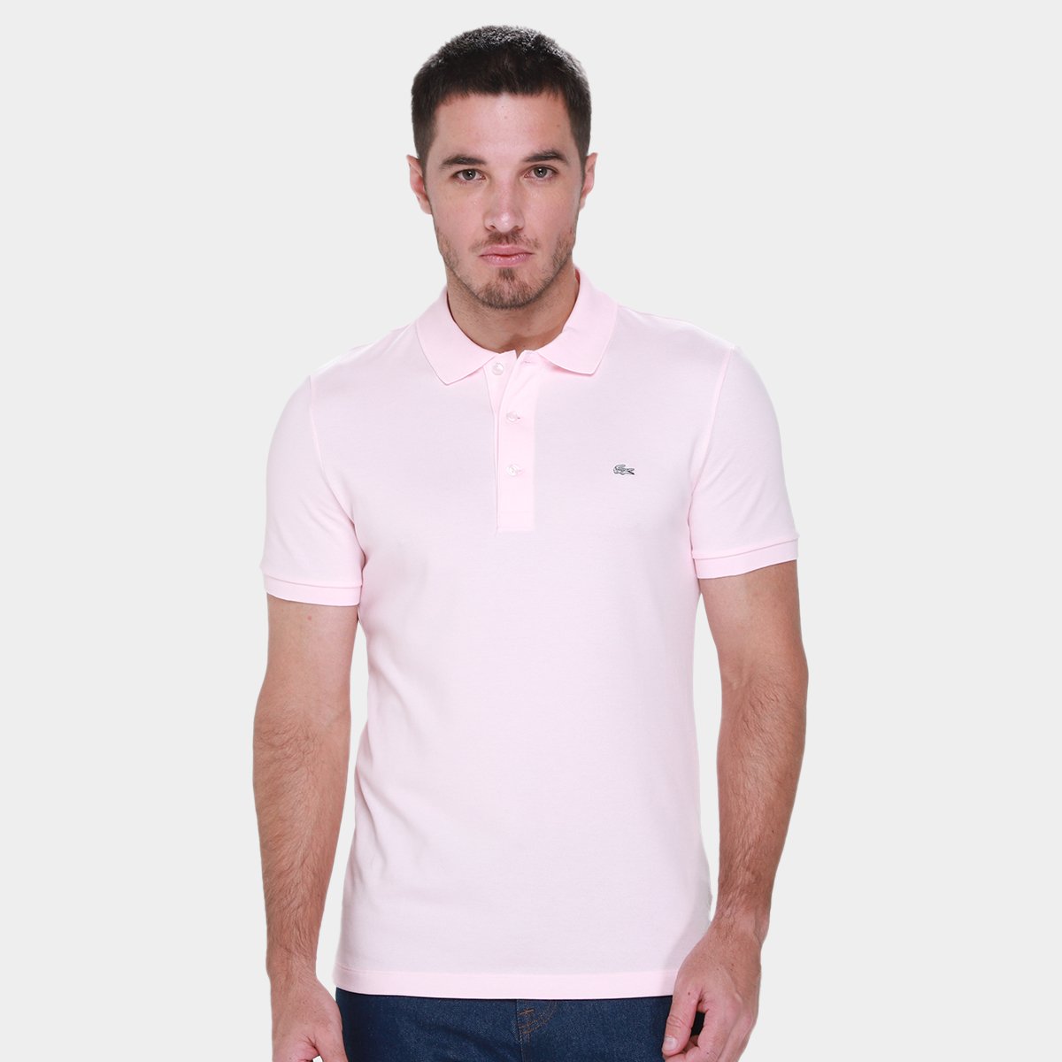 Miniatura Camisa Polo Lacoste Slim Fit Masculina Rosa Claro - G