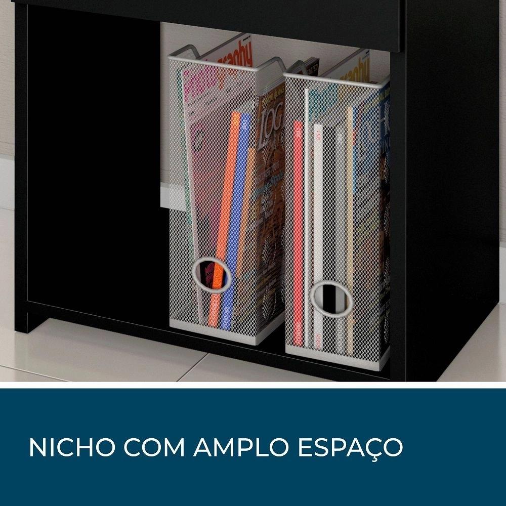 Escrivaninha 2 Gavetas Office Notável Móveis Preto Tx