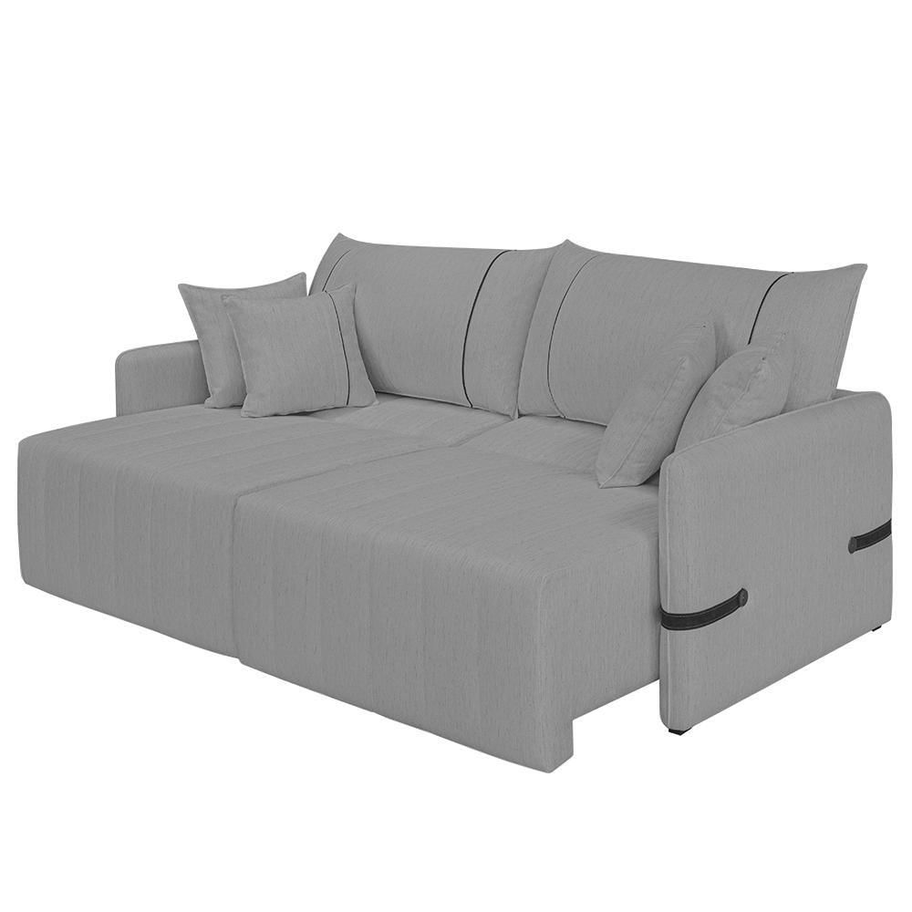 Miniatura Sofá Cama Retrátil 160cm Essence D05 Linho Grafite/preto - Mpozenato