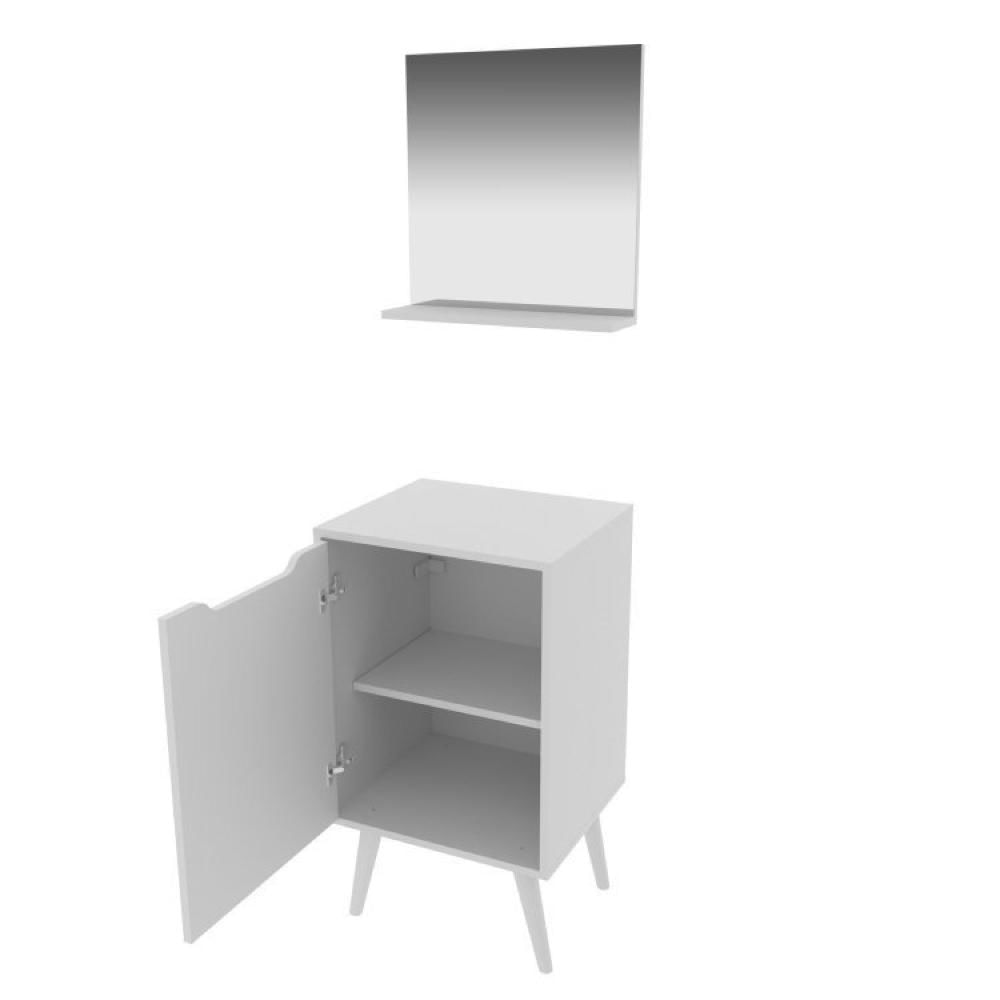 Miniatura Gabinete para Banheiro com Espelheira 45cm Branco
