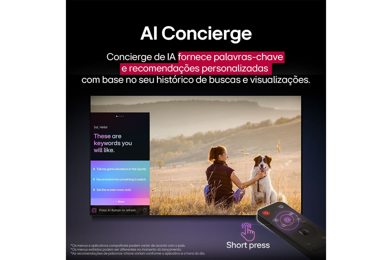 Smart TV LG QNED evo AI QNED85 65 Polegadas (65QNED85ASG): Cores Ricas e Precisão MiniLED em 4K 12 meses - 65 " - 110v/220v