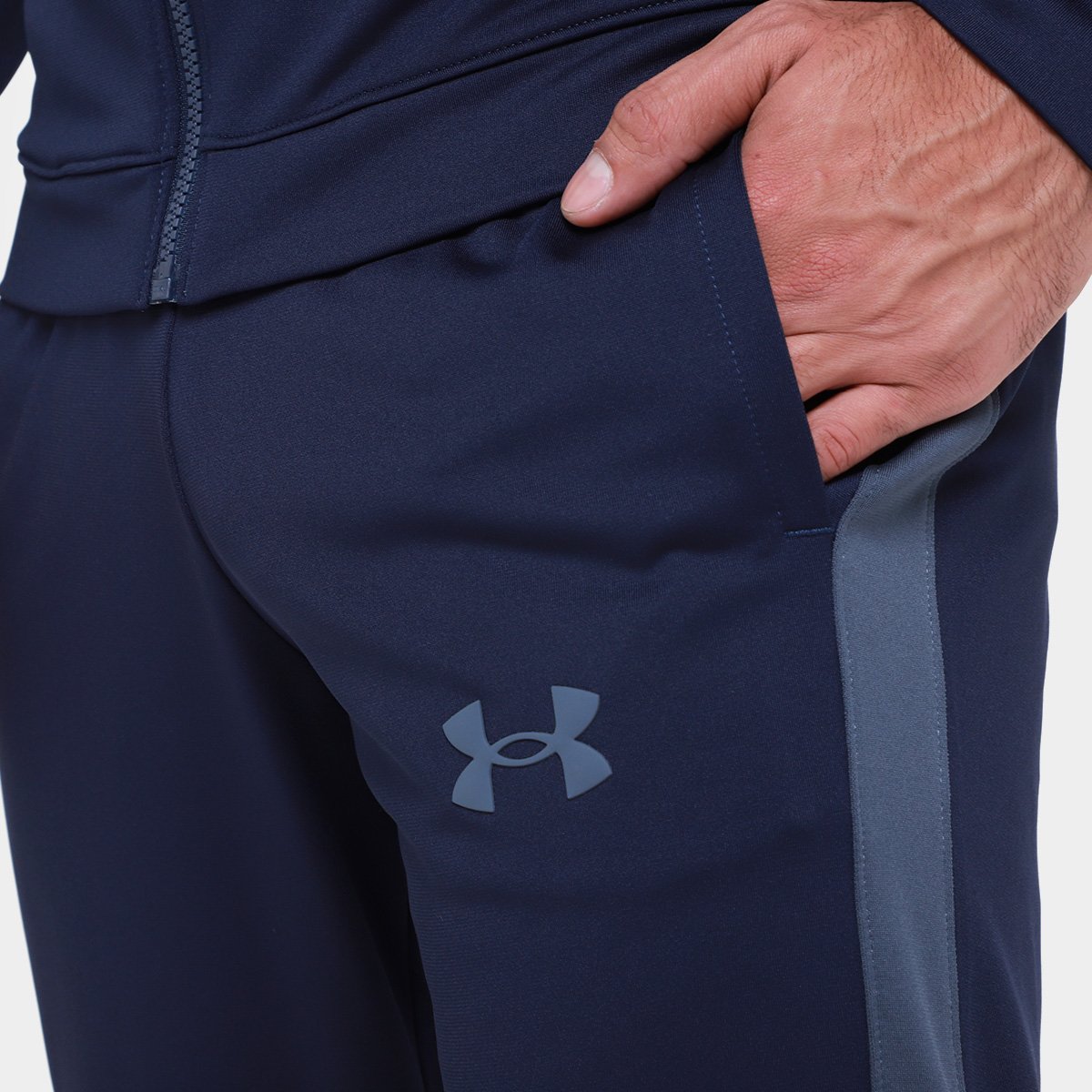 Agasalho Under Armour Knit Masculino Marinho+Cinza - G