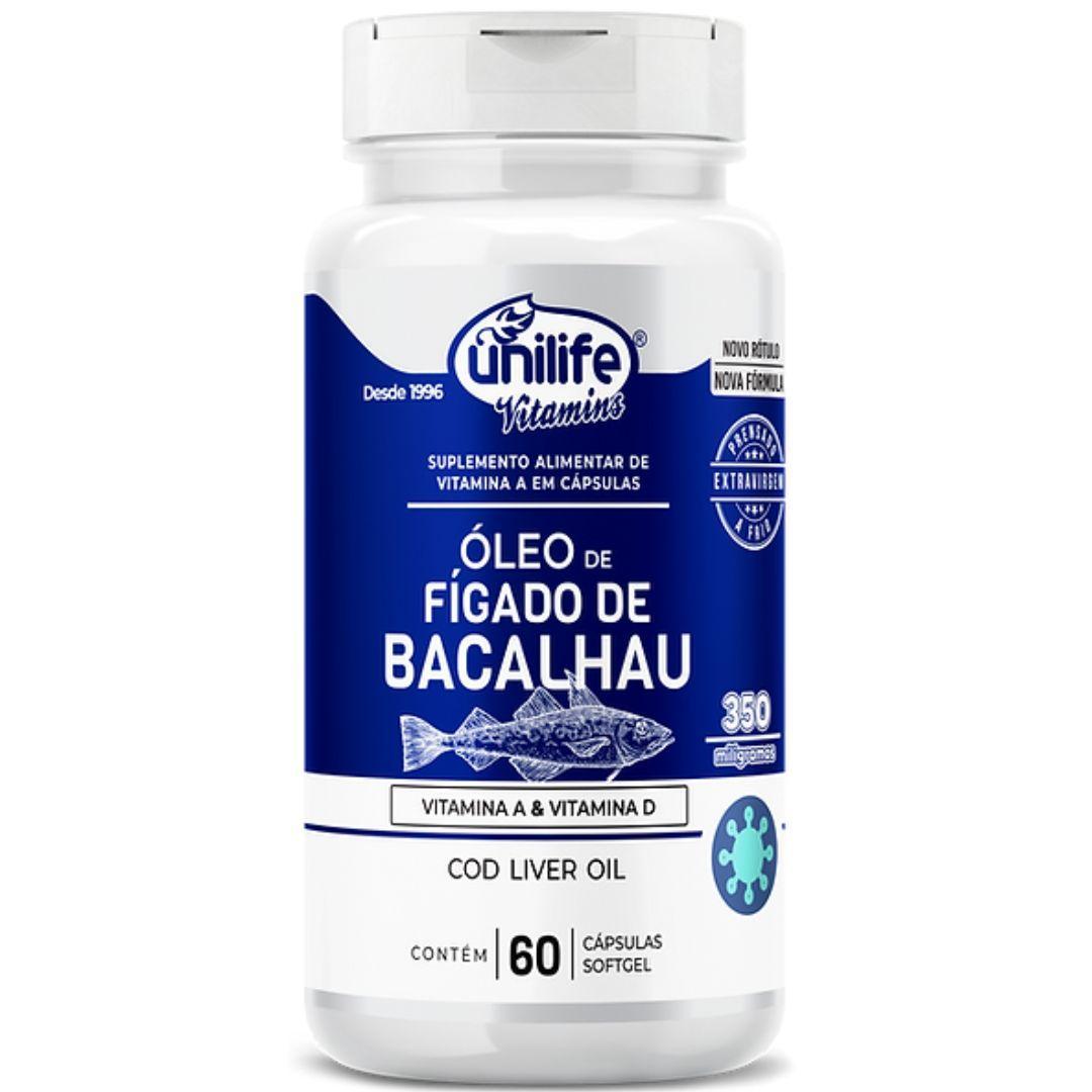 Miniatura Óleo De Fígado De Bacalhau Vitaminas A E D 60 Caps 350Mg
