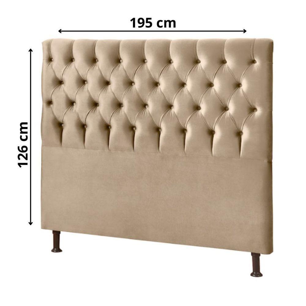 Miniatura Cabeceira Cristal 195x126cm Para Cama Box Js Móveis Castor