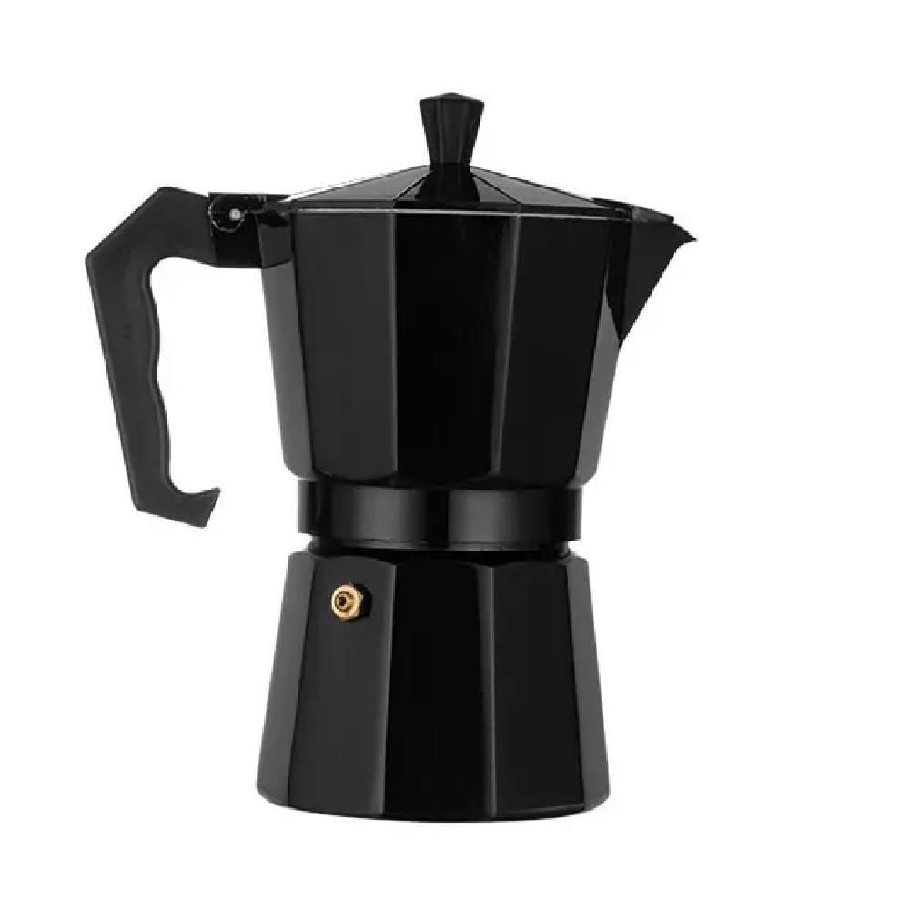 Miniatura Cafeteira Italiana Preta 6 Xícaras – Alumínio, Café Expresso Tradicional E Elegante