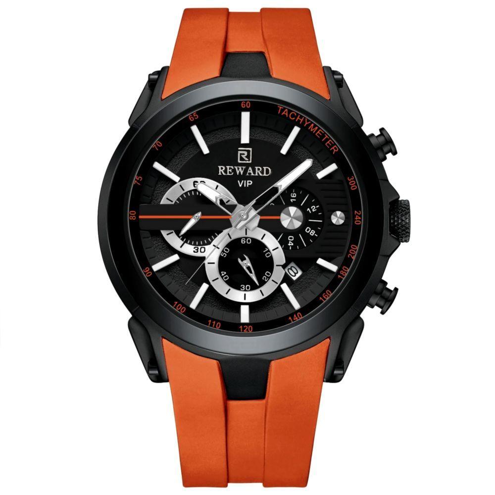 Miniatura Relogio Masculino Esportivo Impermeavel 3atm Pulseira De Silicone Laranja