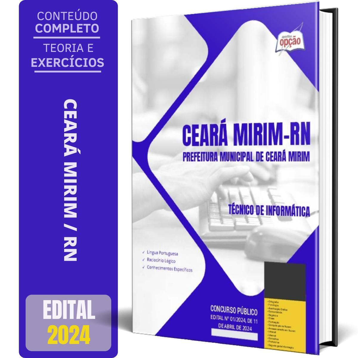 Miniatura Apostila Prefeitura Ceará Mirim Rn 2024 Técnico Informática