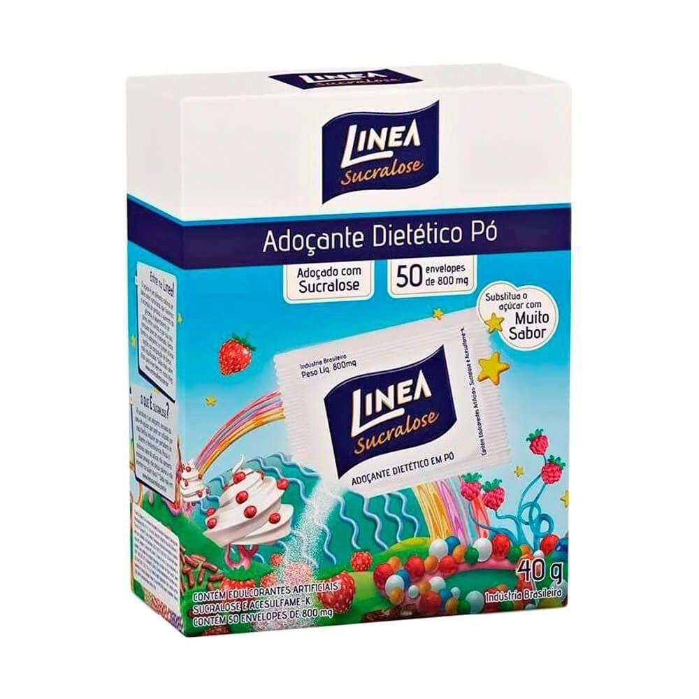 Miniatura Adoçante Linea Sucralose Em Pó Sem Glúten 50 Kit 5Un