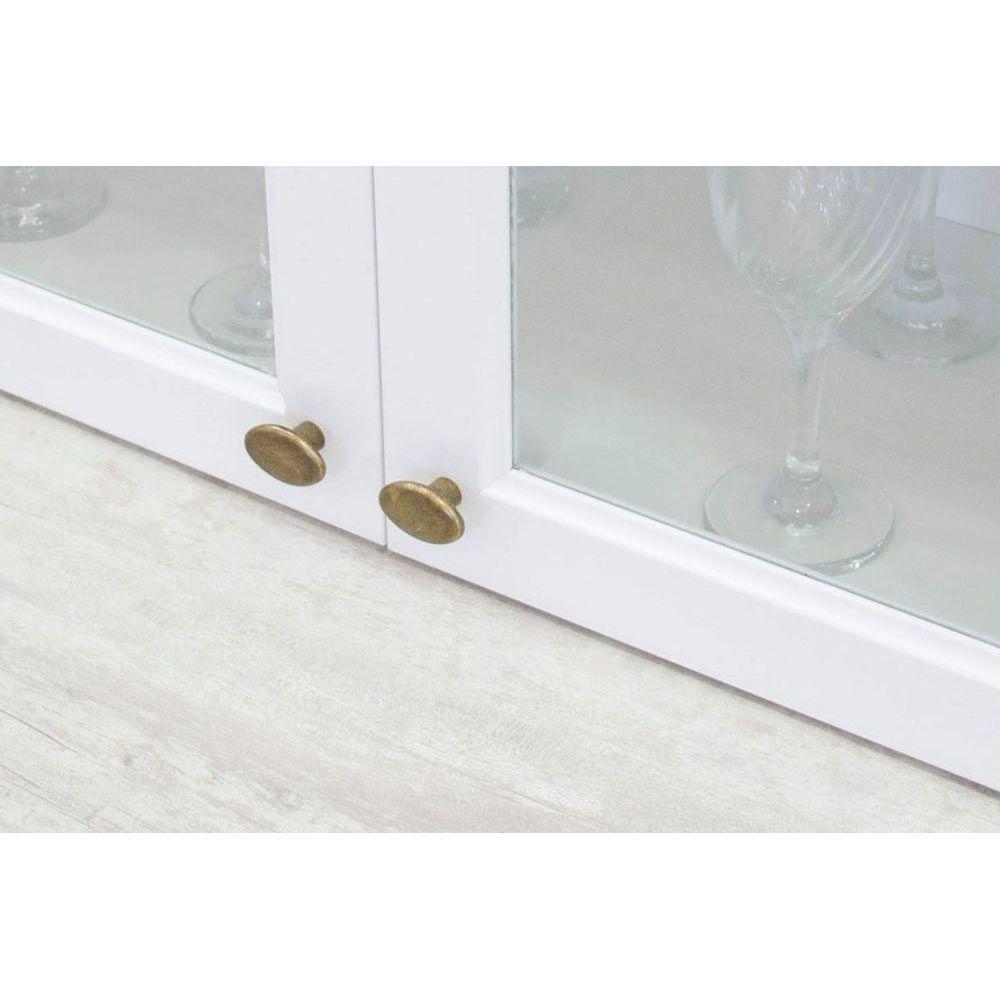 Miniatura Armário Aéreo P/ Cozinha Americana 3 Portas De Vidro (2 C/ Vidro) 120cm Cinza - Henn