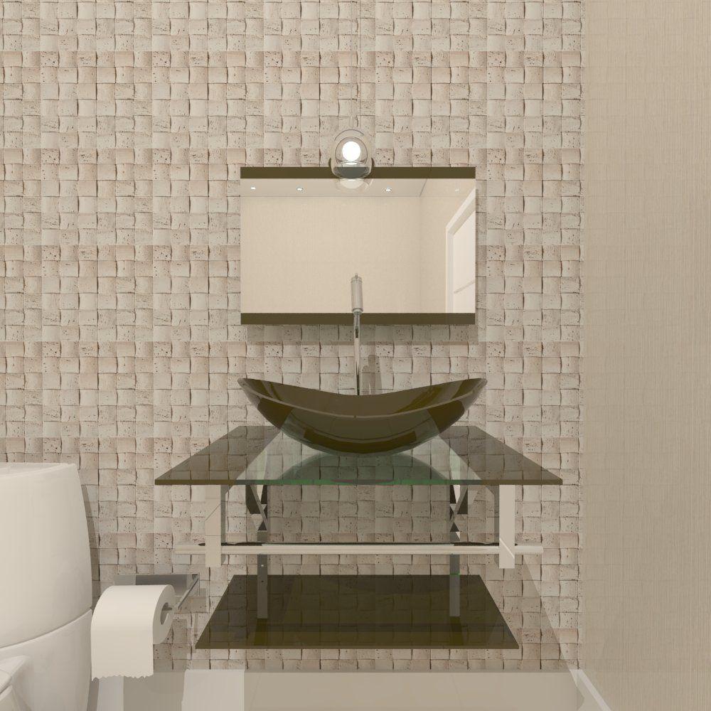 Miniatura Gabinete de Vidro Sérvia 60cm Iq Inox Ouro Envelhecido