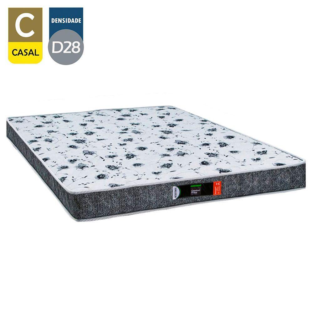 Miniatura Cama Box Casal + Colchão Ortopédico Resistente Pró D28 Prime Colchões 138x188x60 Preto