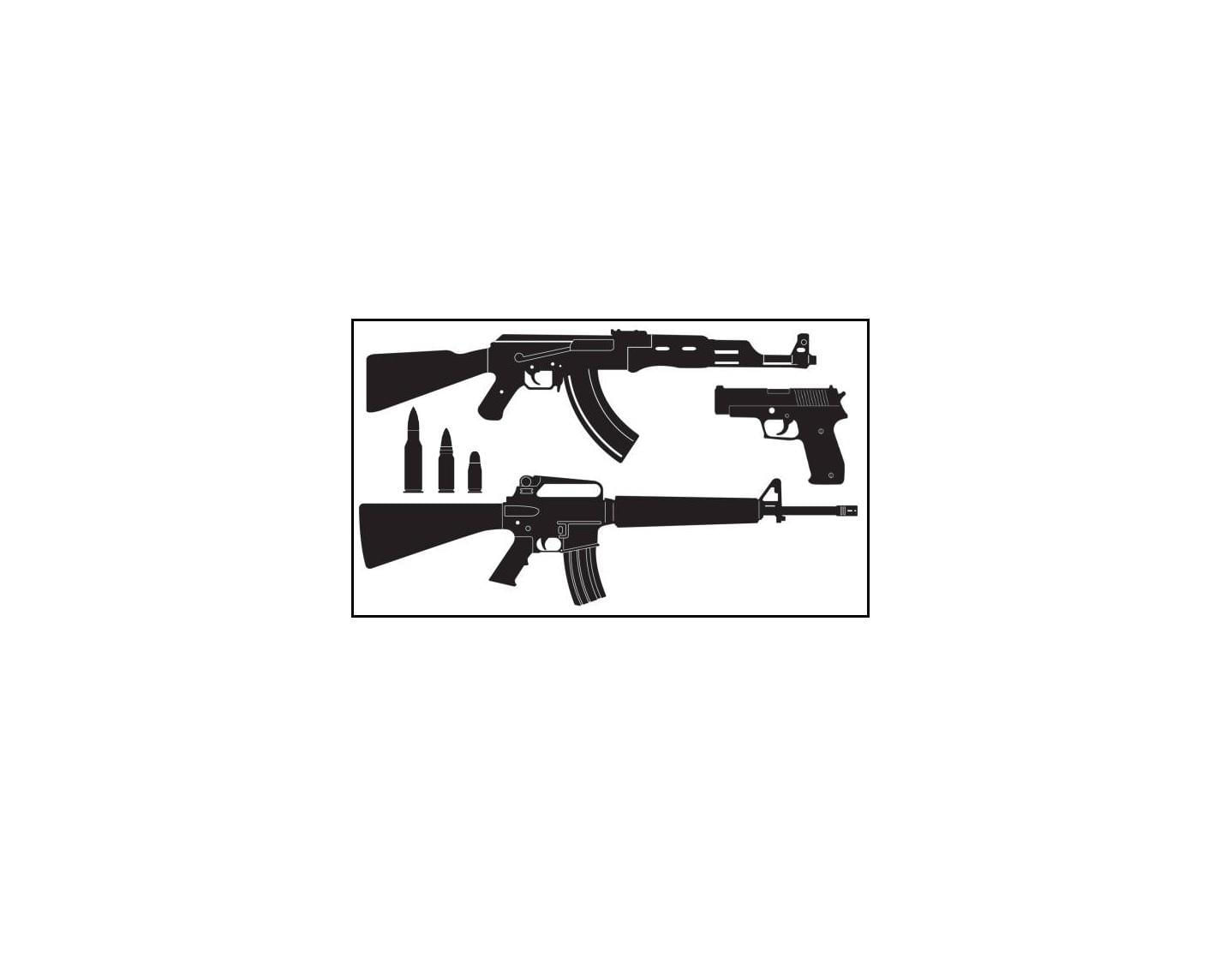 Miniatura Tatuagem Temporária Armas Estilo Bad Boy