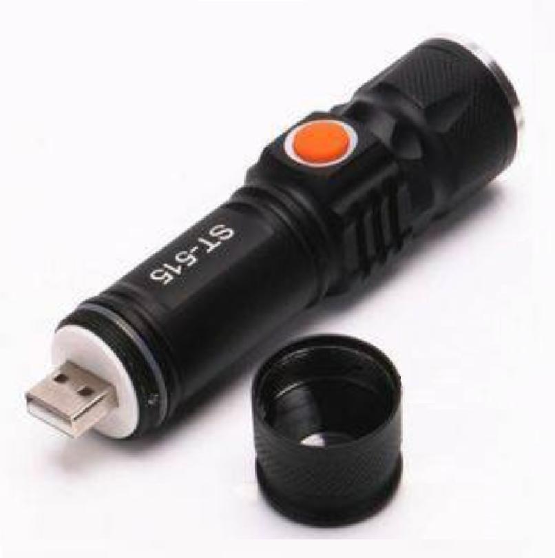 Miniatura Mini Lanterna Led T6 Tática Recarregável Usb Bmax PRETO
