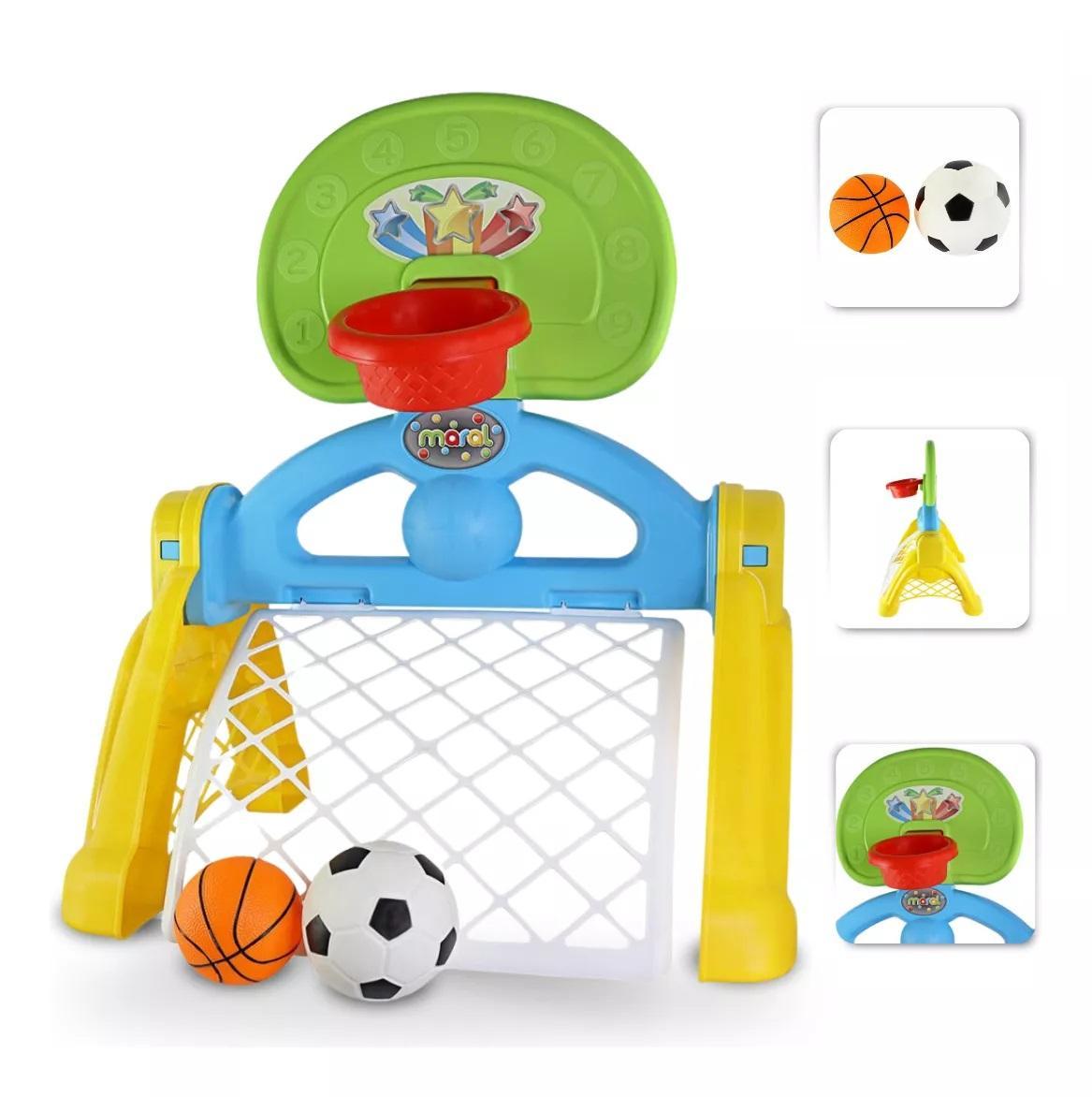 Miniatura Kit Centro Esportivo Infantil Basquete Futebol Diversão