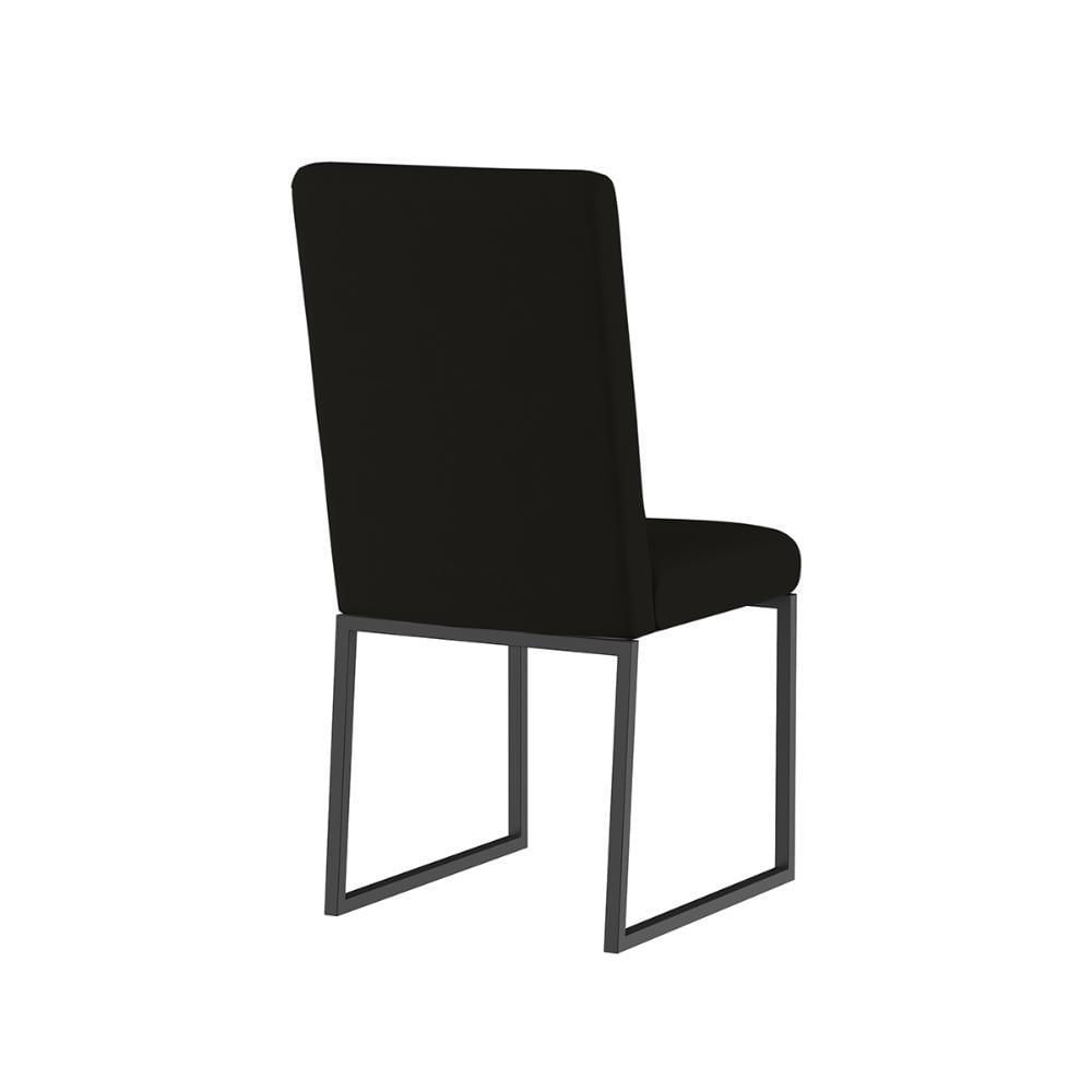 Miniatura Cadeira Base Ferro Preto Mesa De Jantar Cor:Preto