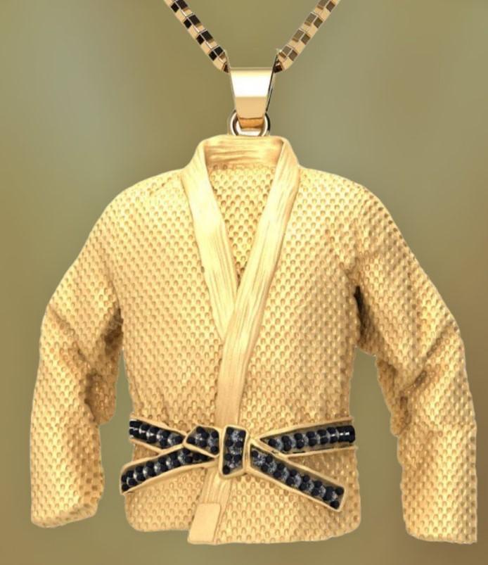 Miniatura Pingente Faixa Preta - Banhado A Ouro 18K Luxo