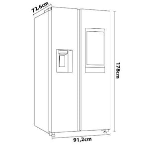 Geladeira Samsung Side by Side RS58 608 Litros Family Hub Black Inox 110V