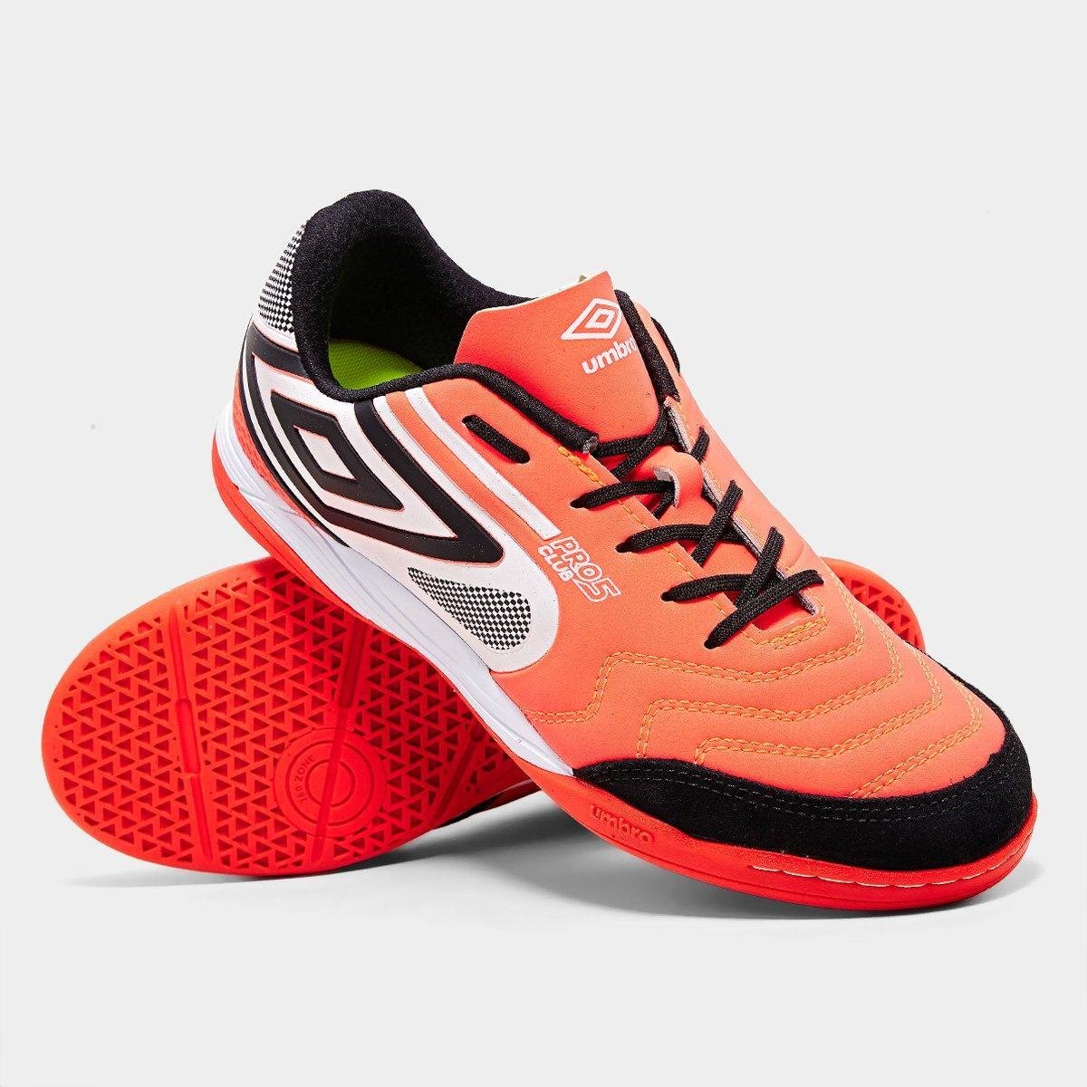 Miniatura Chuteira Futsal Umbro Pró 5 Bump Club Unissex Rosa+Branco - 35