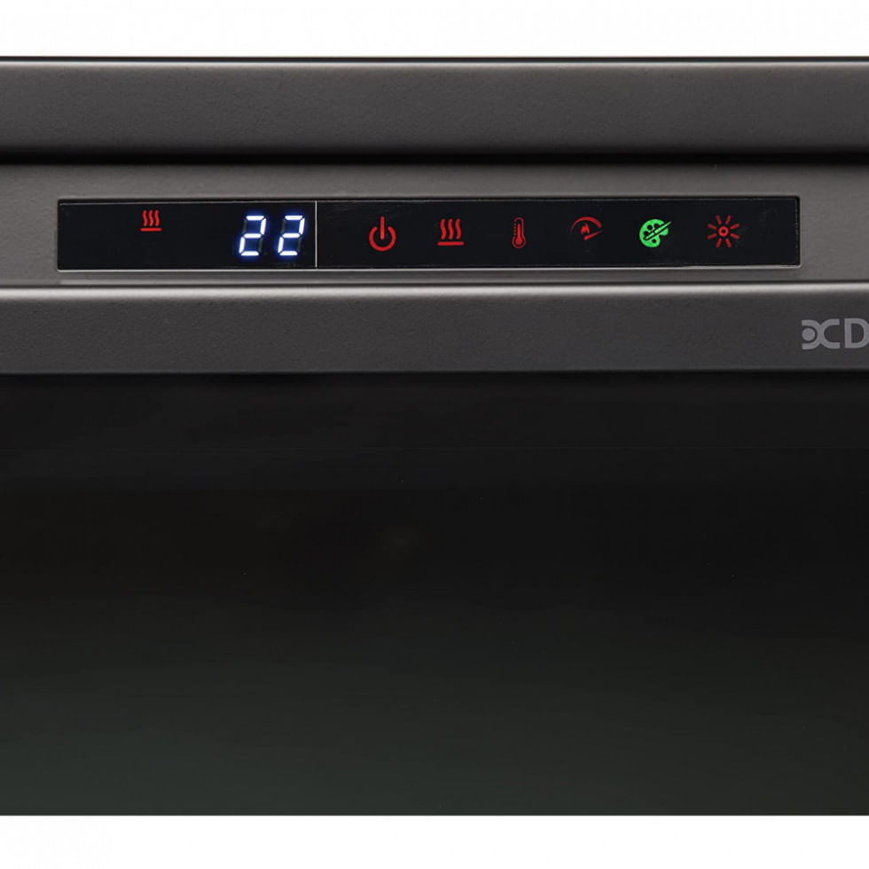 Miniatura Lareira Elétrica de Embutir A48x66L com Controle Remoto e Chamas Multicolorida, 110V, Dimplex, Preta