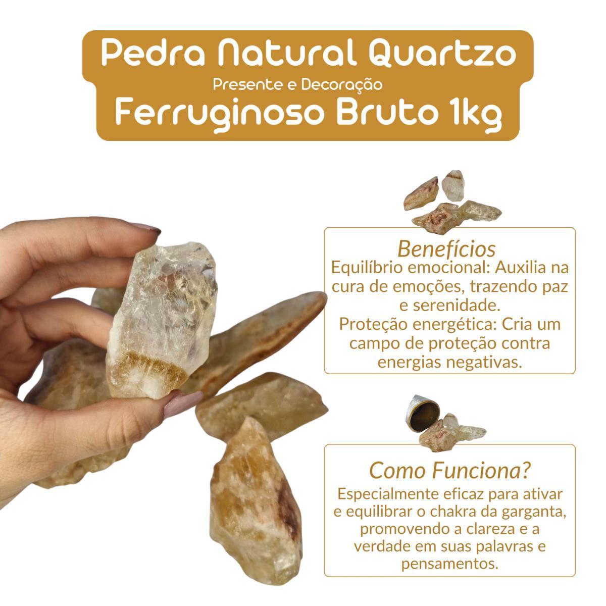 Miniatura Pedra Natural Quartzo Ferruginoso Bruto 1 Kilo