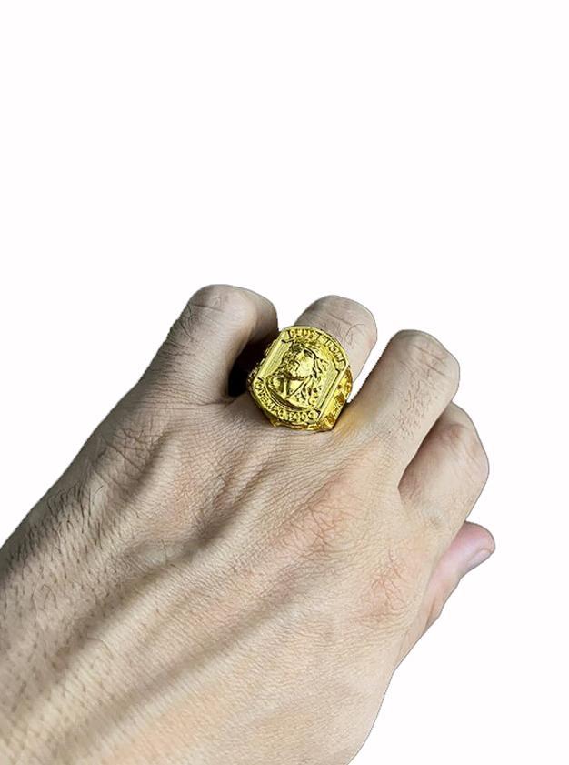 Miniatura Anel 3D Jesus Cristo - Banhado A Ouro 18K