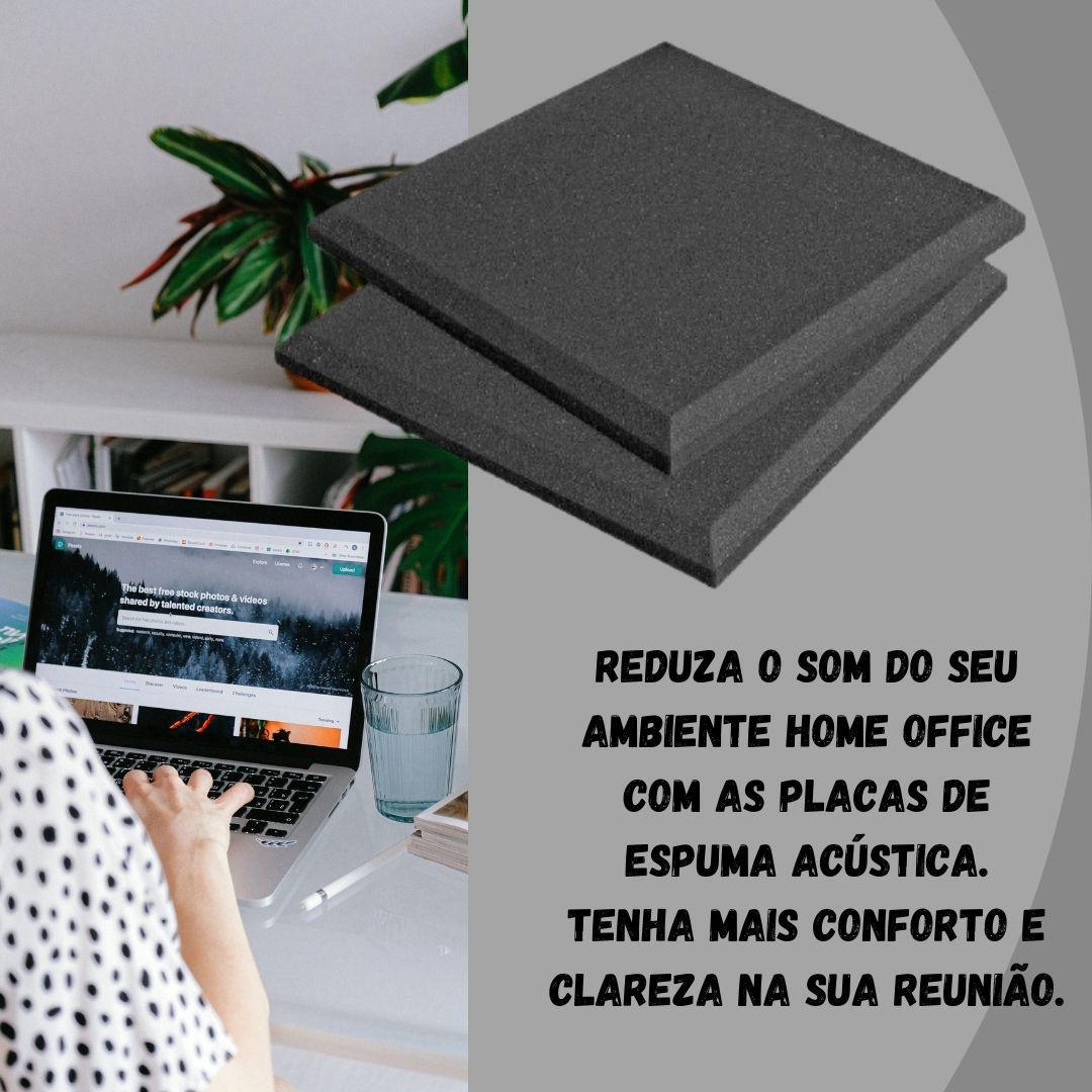 Miniatura Kit 10 Placas Isolamento Acústico Antirruídos Parede