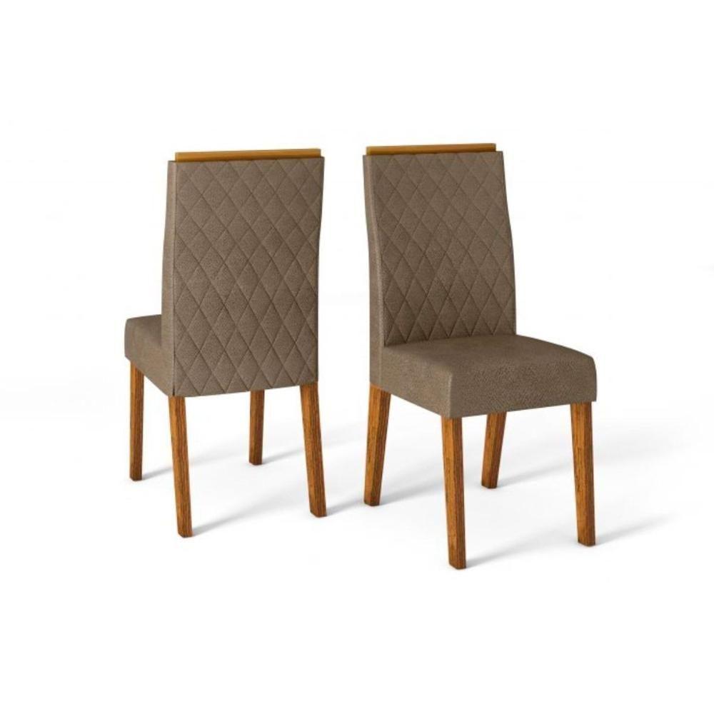 Miniatura Kit 2 Cadeiras Sala Jantar New Maia 2 Un Demolição-off White Veludo-pecan - Dj Móveis