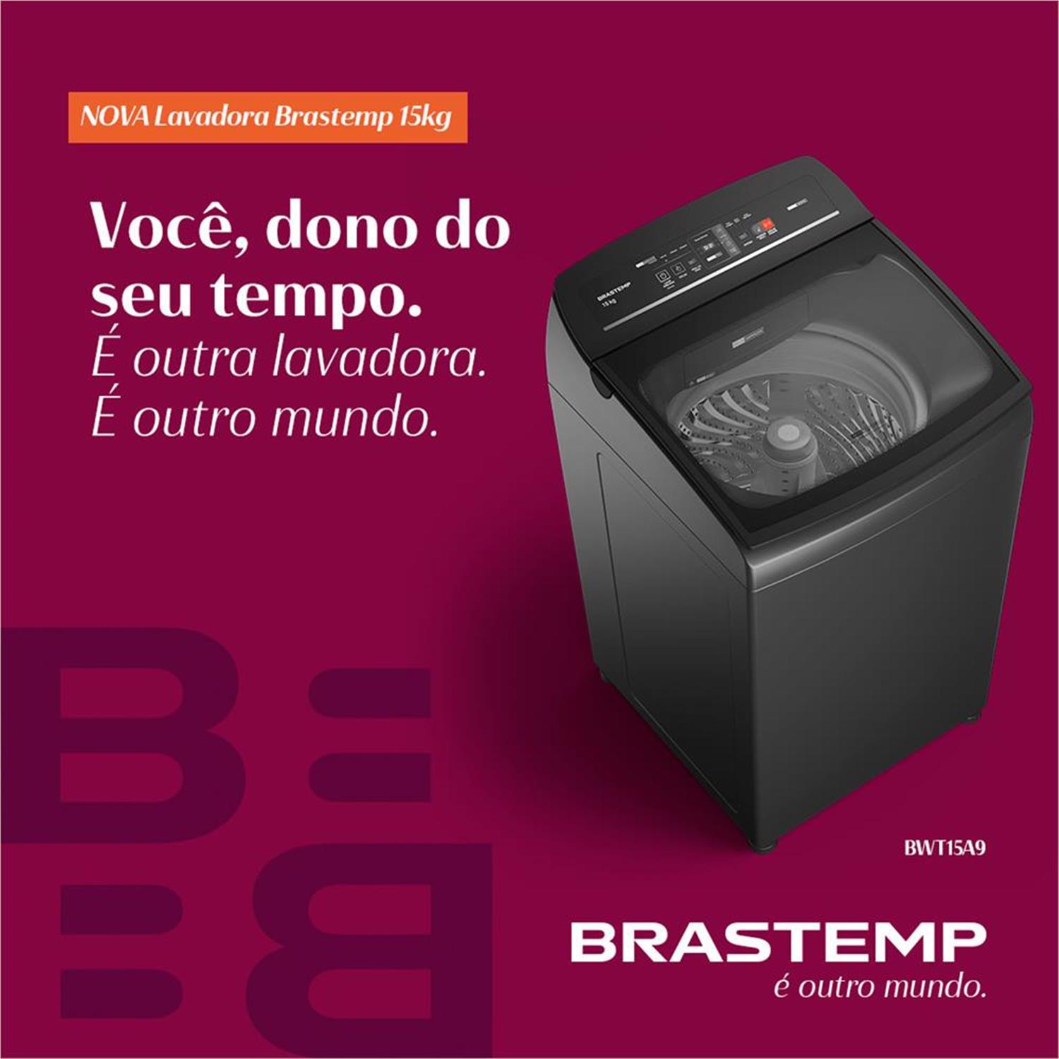 Máquina de Lavar Brastemp 15kg Cinza - BWT15A9 110V