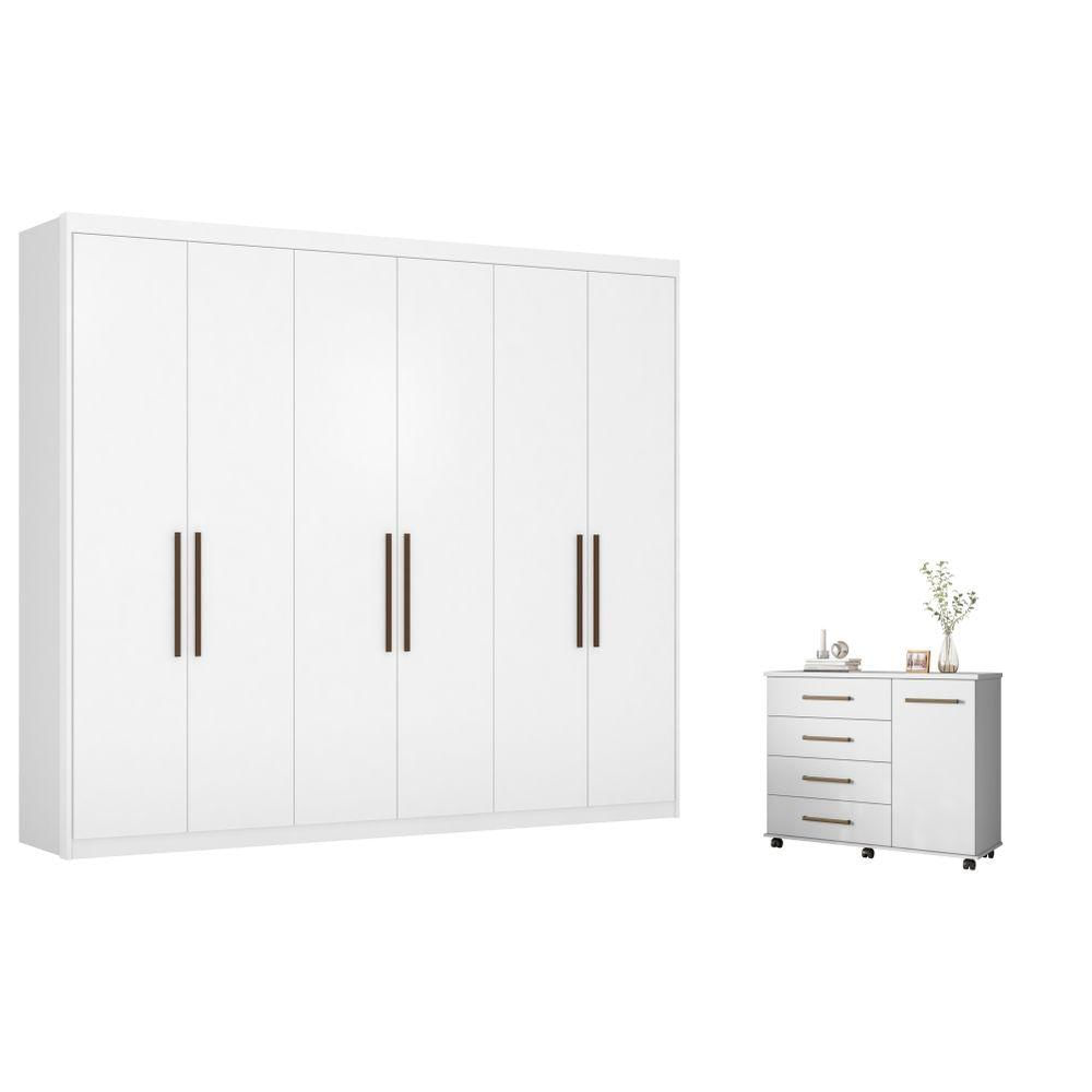 Miniatura Conjunto Quarto Guarda Roupa E Comoda Caroline Branco