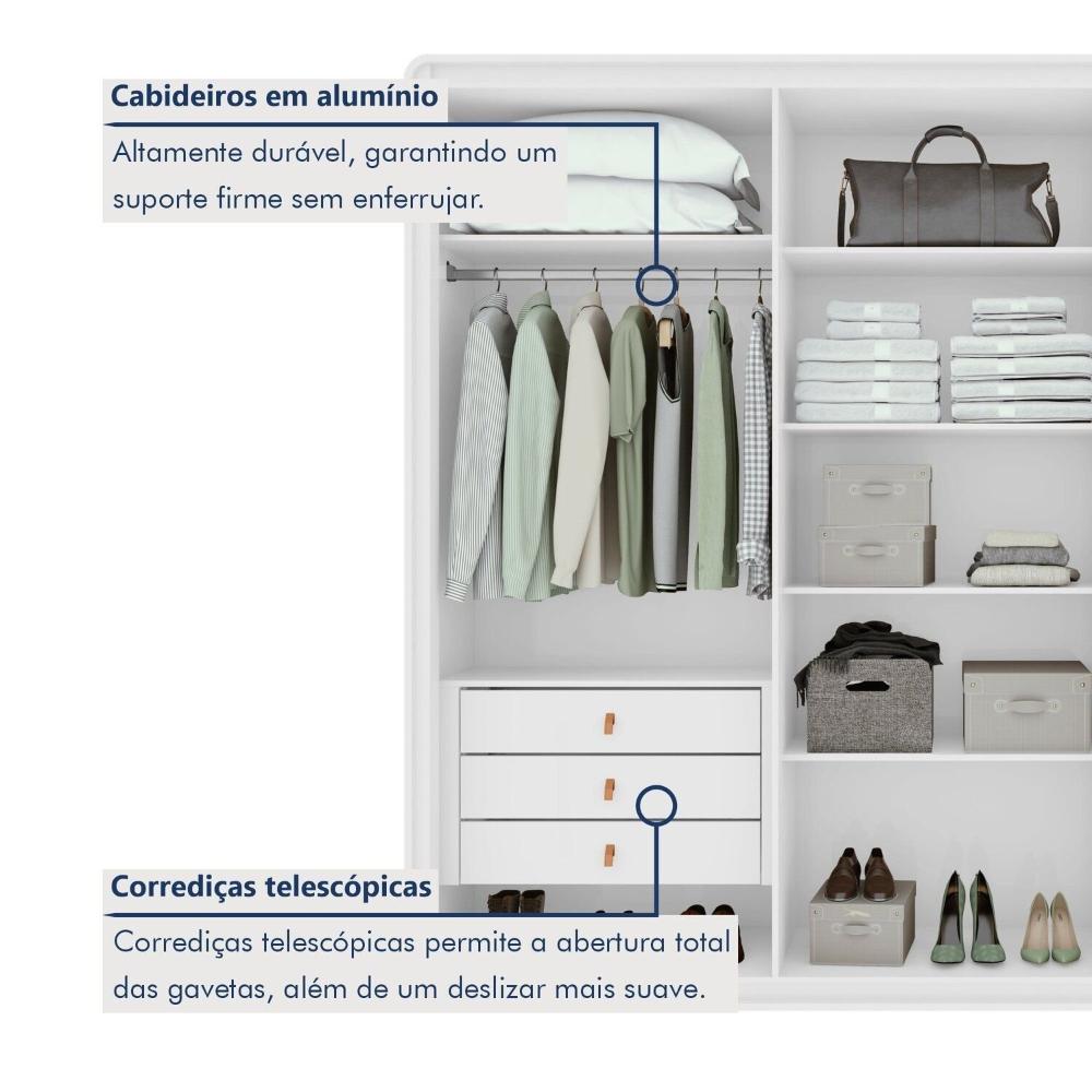 Guarda-roupa Casal 6 Portas 100% Mdf Loop Branco