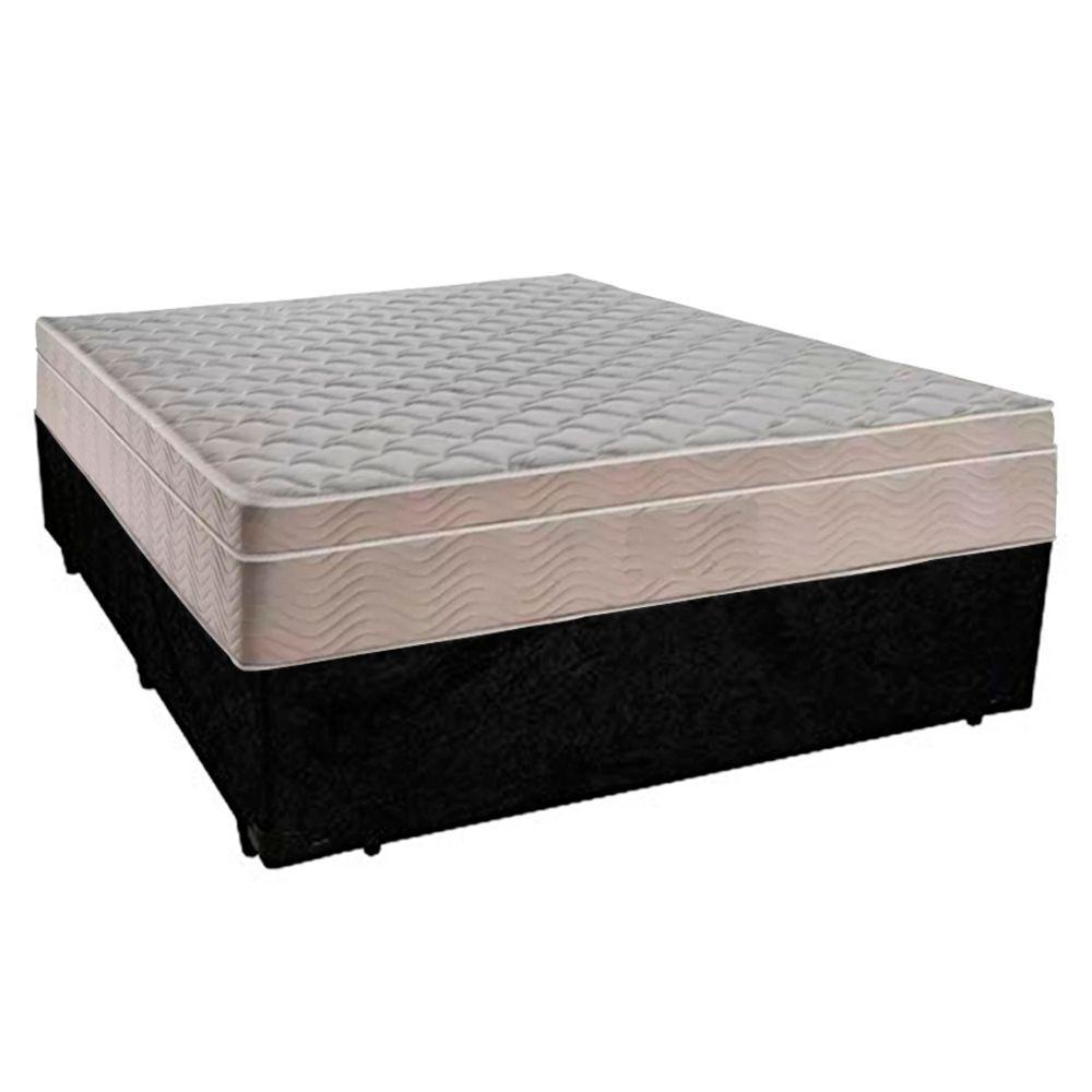 Miniatura Cama Box Casal Suede + Colchão Sereneprime Molas Ensacadas 138x188x65 Cor:preto