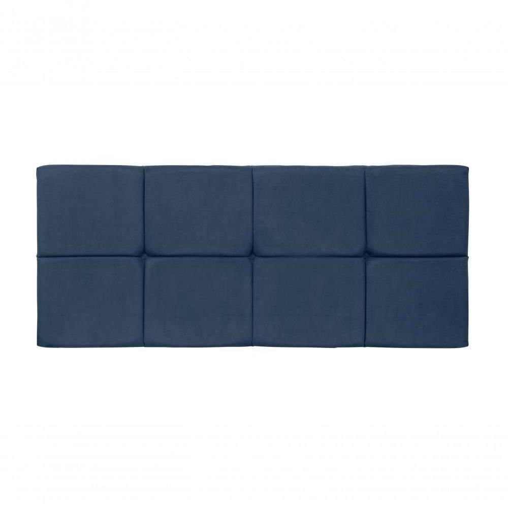 Miniatura Painel Cabeceira Estofado Decorativo Para Cama Casal 1,40Cm Azul Marinho Smf Decor