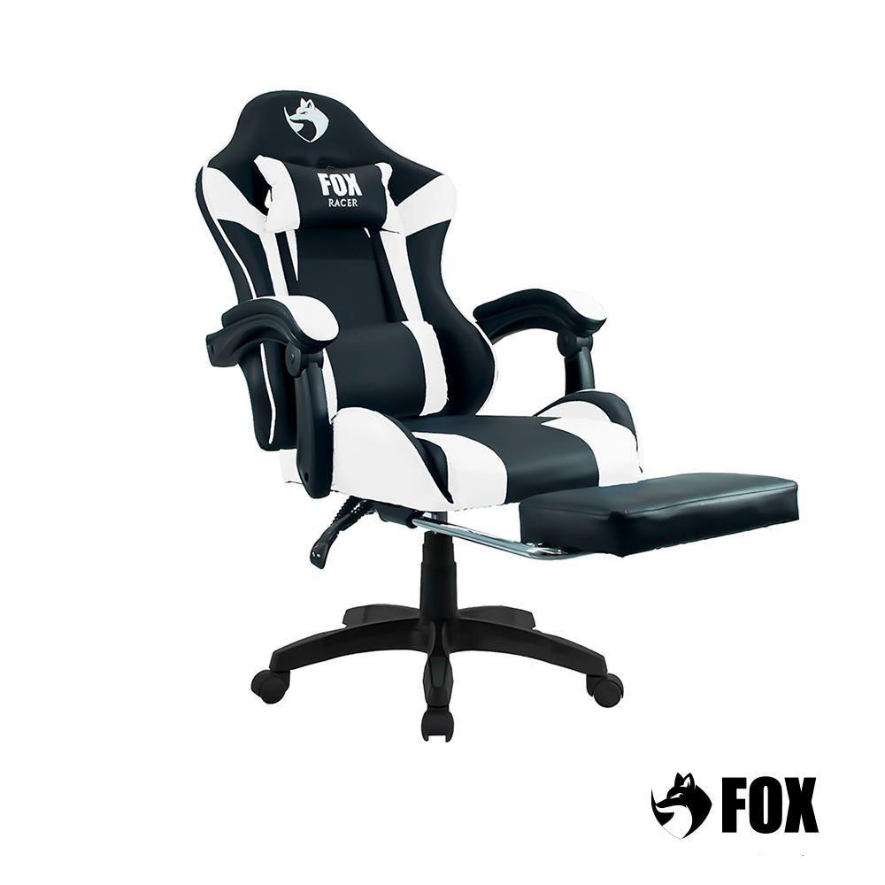 Miniatura Cadeira Gamer Fox Racer Zerda Com Apoio De Pés Branca W20