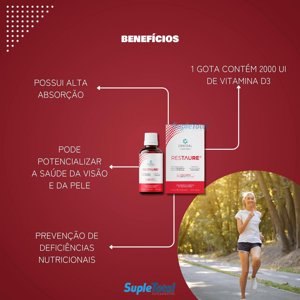 Miniatura Kit 3 Restaure 430 Gotas Vitaminas A D E E K Central