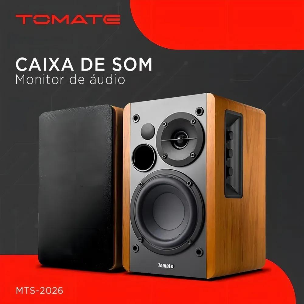 Miniatura Caixa Som Bluetooth 100W Madeira Acústica Superior