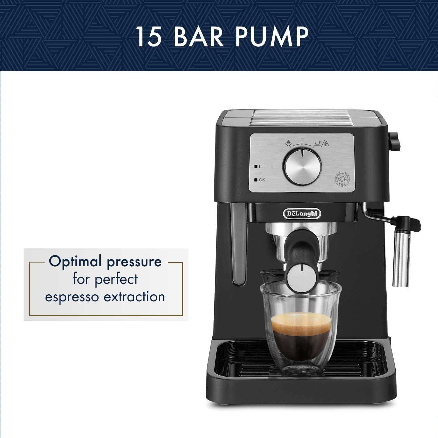 Miniatura DeLonghi Stilosa EC260BK Máquina de Café Expresso R eservatório 2L 15 Bar de Pressão 110V Preta