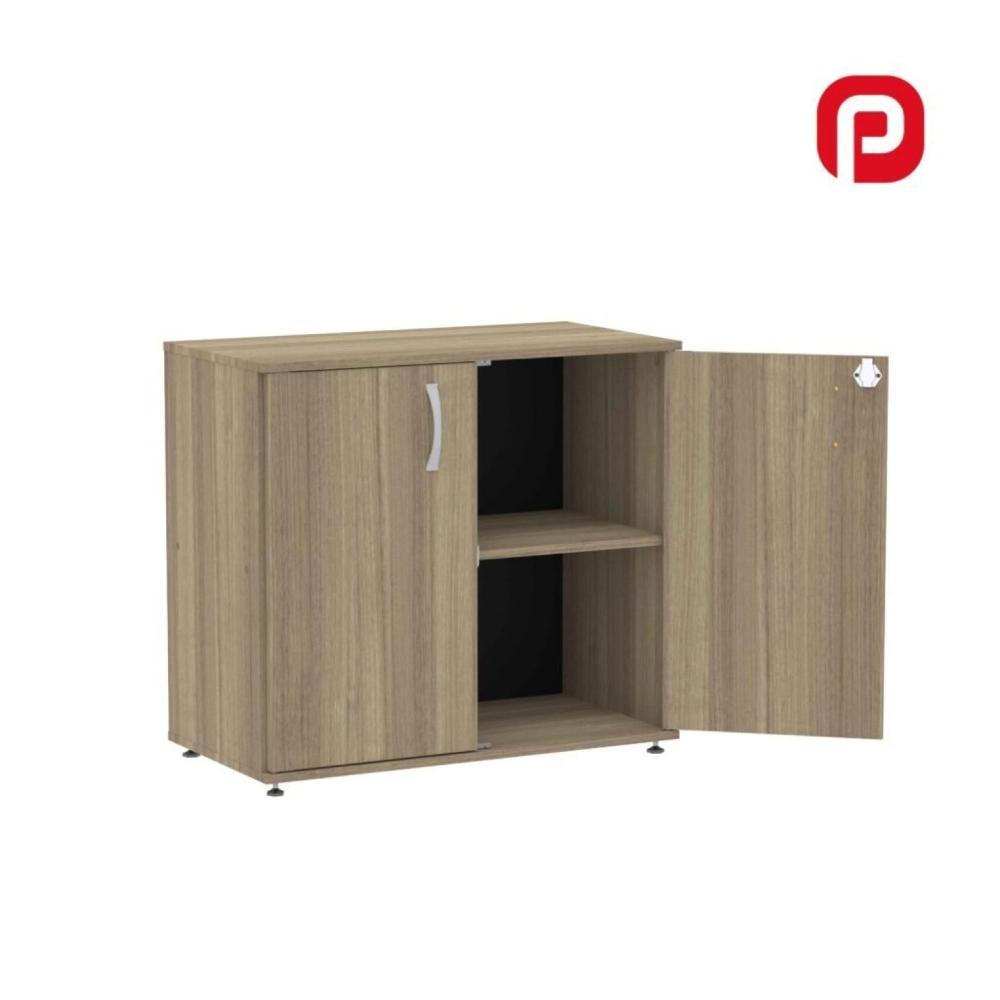 Miniatura Armário Baixo para Escritório 2 Portas Maxxi Pandin Móveis Noce Naturalle