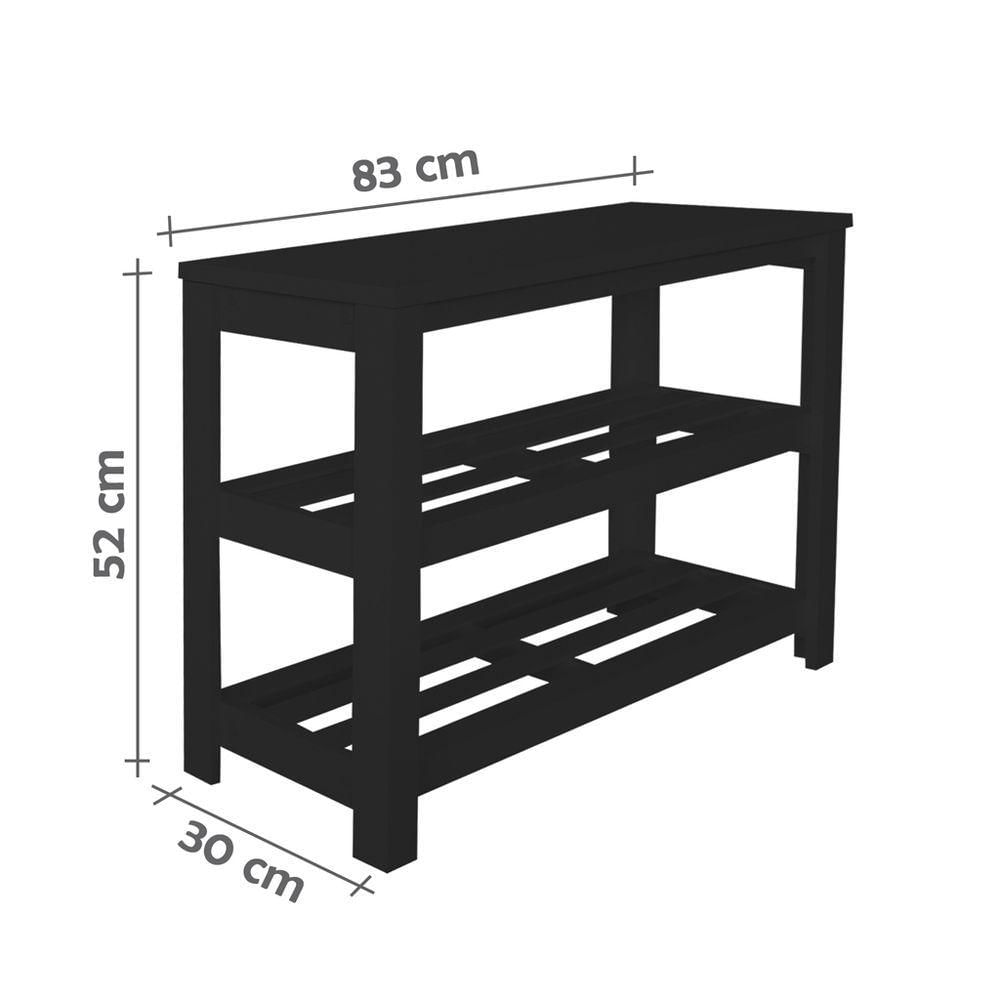 Sapateira Banco De Piso Para Closets E Quartos 8 Pares Sapatos Preto Laca