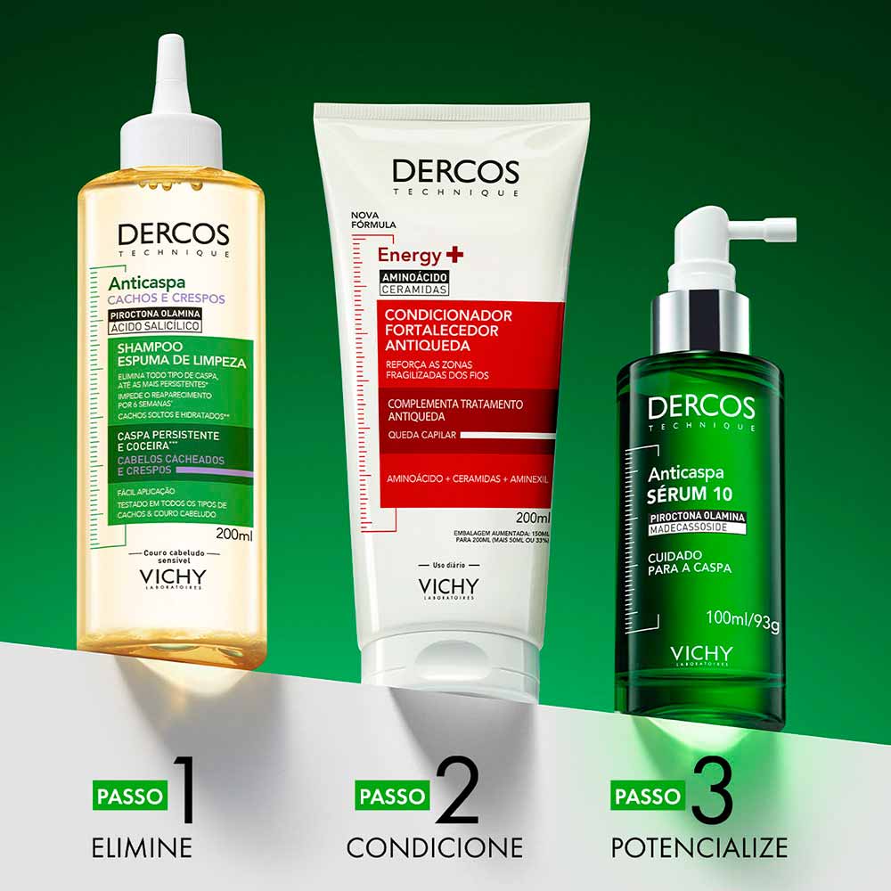 Espuma de Limpeza Vichy Dercos Anticaspa Para Cabelos Crespos e Cacheados 200ml