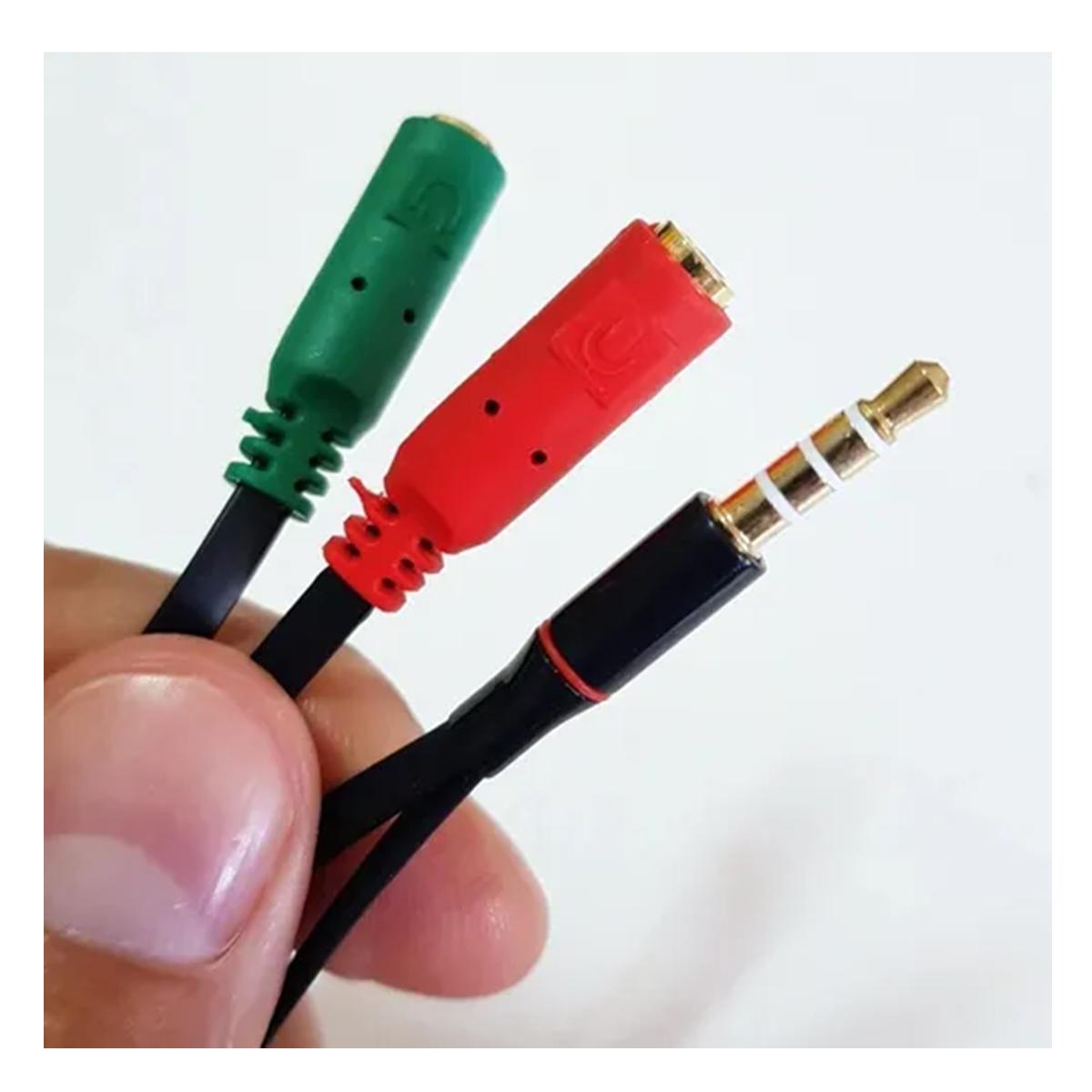 Miniatura Cabo Adaptador P3 (P2 Combo) Para Fone E Microfone Headset