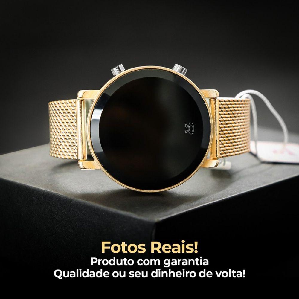 Miniatura Relogio Feminino Digital Led Dourado Silicone Envio 24h