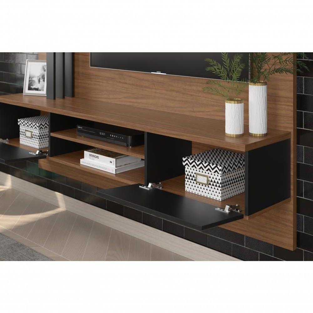 Miniatura Painel Home Suspenso Salinas Noce Milano Preto Fosco