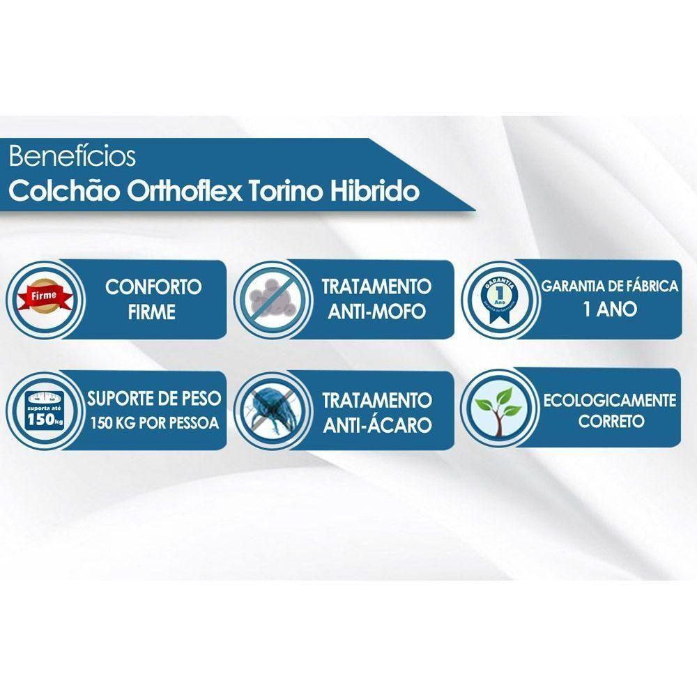 Miniatura Colchão King Molas Ensacadas Masterpocket Torino Ibrido (193x203x33) - Orthoflex