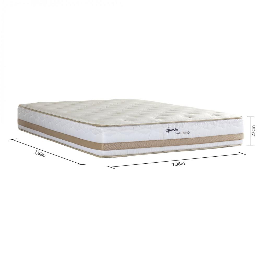 Miniatura Colchão Mola Maxspring 1380x1880x270 mm Meca Spain Maxspring ONE S.pillow Herval Bege/Branco