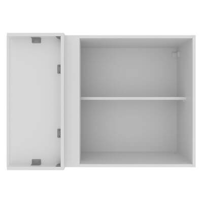 Miniatura Armário Aéreo de Canto Madesa Stella 1 Porta Branco/Rustic Cor:Branco/Rustic