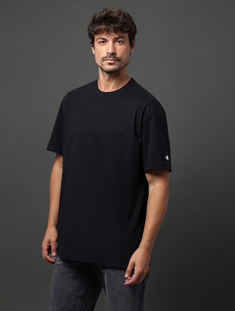 Camiseta Masculina Oversized Logo Calvin Klein Jeans - Preto
