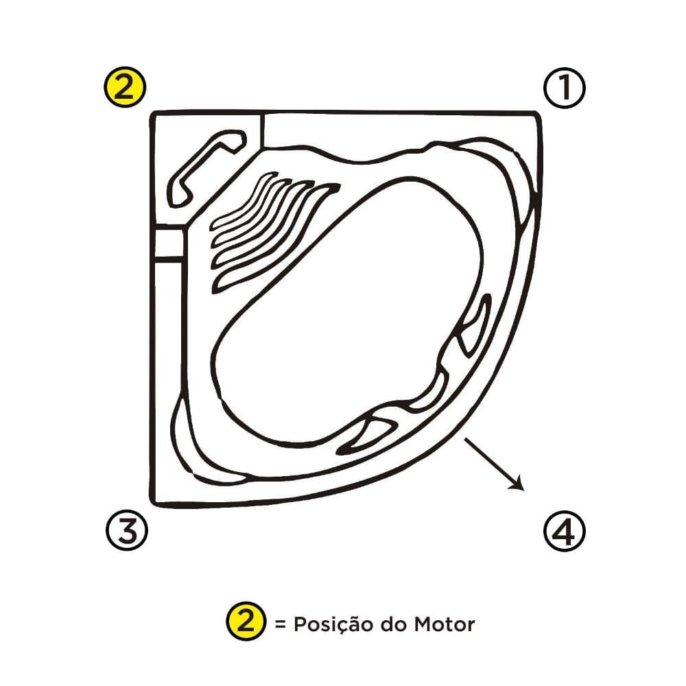 Miniatura Banheira Hidromassagem Astra Acapulco Gran Luxo 166cmx211cmx49cm - 04 Jatos Acrílico P2 Sem Aquecedor 220V