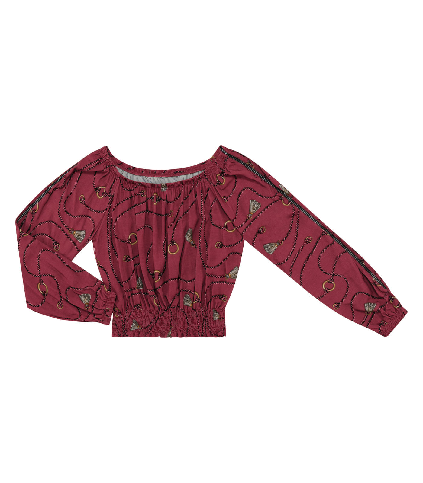 Miniatura Blusa Feminina Ciganinha Manga Longa Endless Vermelho G